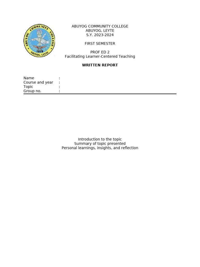 WRITTEN-REPORT-FORMAT | PDF