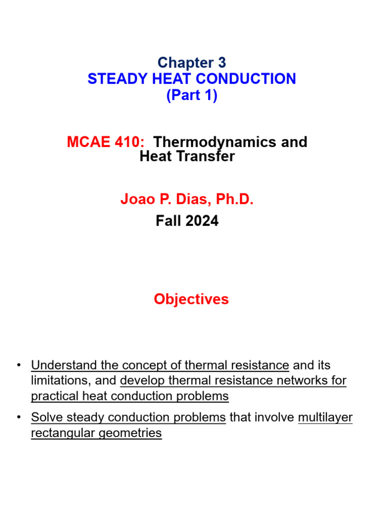 Steady Heat Conduction Overview | PDF | Heat Transfer | Thermal Conduction