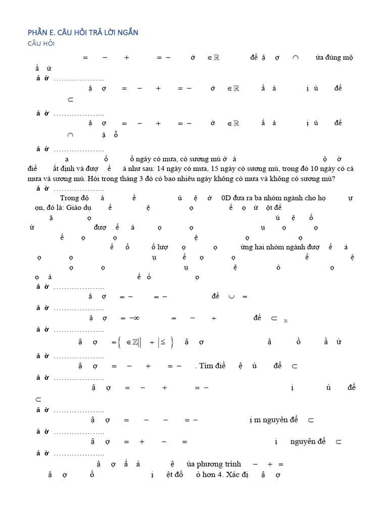 Van de 2. Tap Hop - Cac Phep Toan Tap Hop - Traloingan | PDF