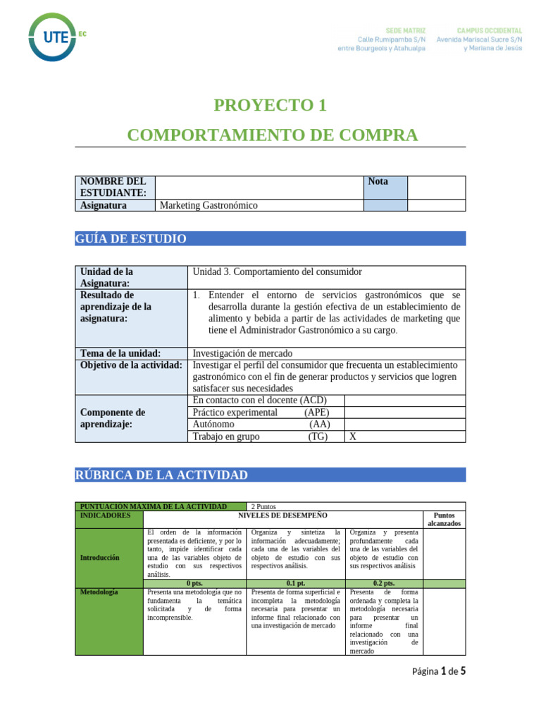 Estudio del Comportamiento del Consumidor Gastronómico | PDF | Producto ...