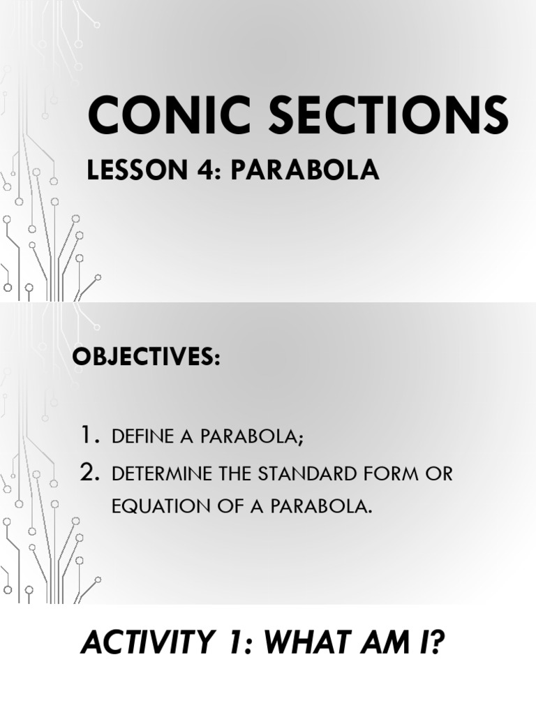 Understanding Parabolas: Definition & Equations | PDF | Differential ...