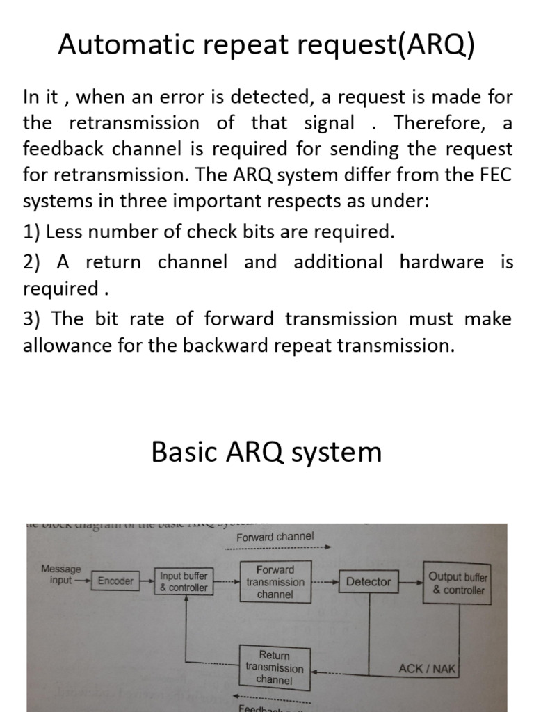 Understanding Automatic Repeat Request (ARQ) | PDF