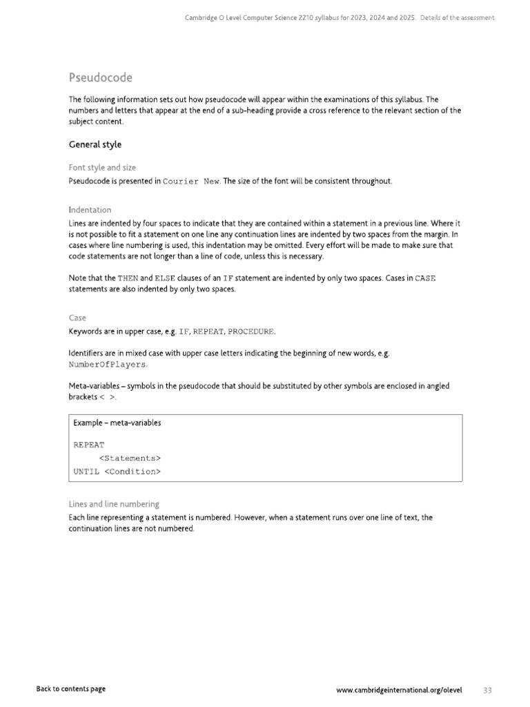 Pseudocode Guide | PDF