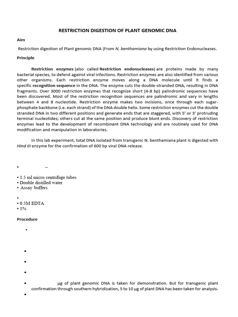 Doc-20240525-Wa0003 240919 143143 | PDF | Restriction Enzyme | Dna