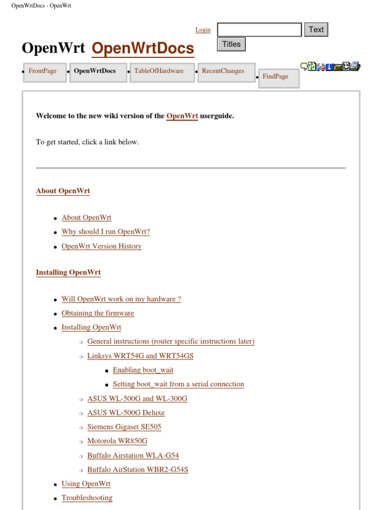 OpenWRTDocumentation 2005 10 18 | PDF | Booting | File System