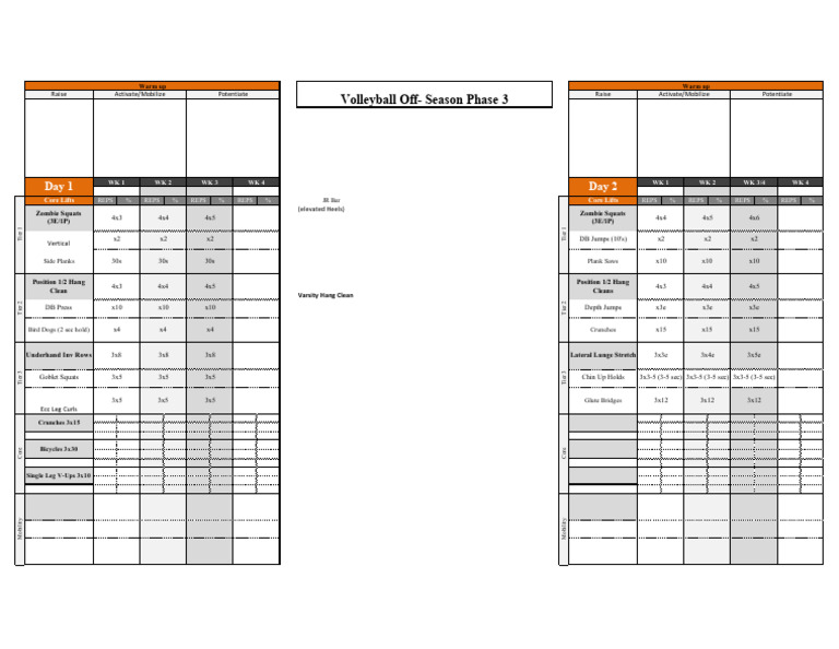 Volleyball Off Season Training Program