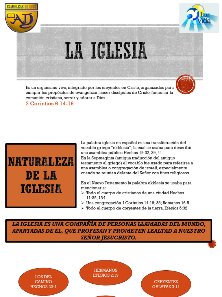 Naturaleza y Propósitos de la Iglesia | PDF | Iglesia cristiana ...