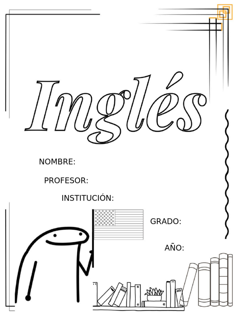 Caratulas para Colorear de Ingles | PDF