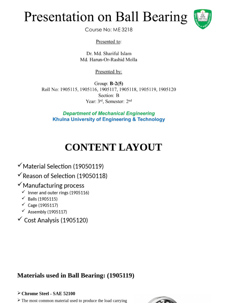 Ball Bearing B25 | PDF | Stainless Steel | Steel