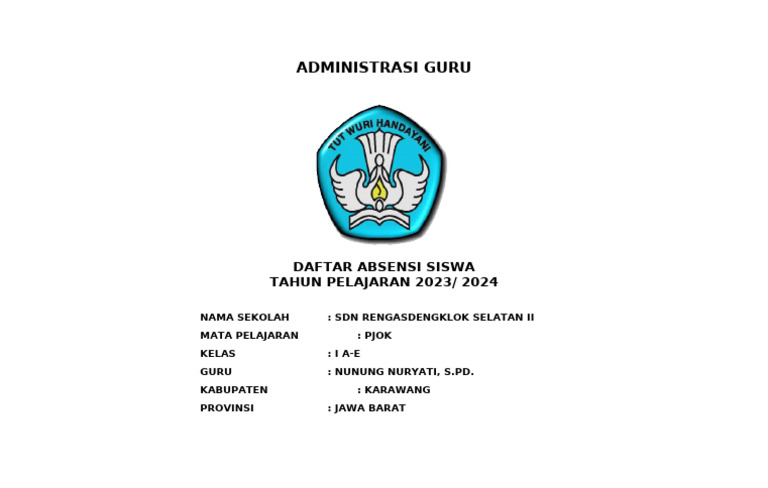 Absensi Siswa PJOK Kelas I SDN Rengasdengklok | PDF
