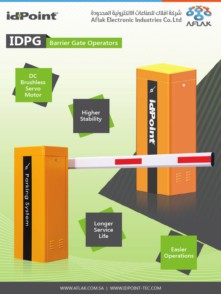 Arm Barrier Gate IDPG 4M 6M | PDF | Electric Motor | Electricity