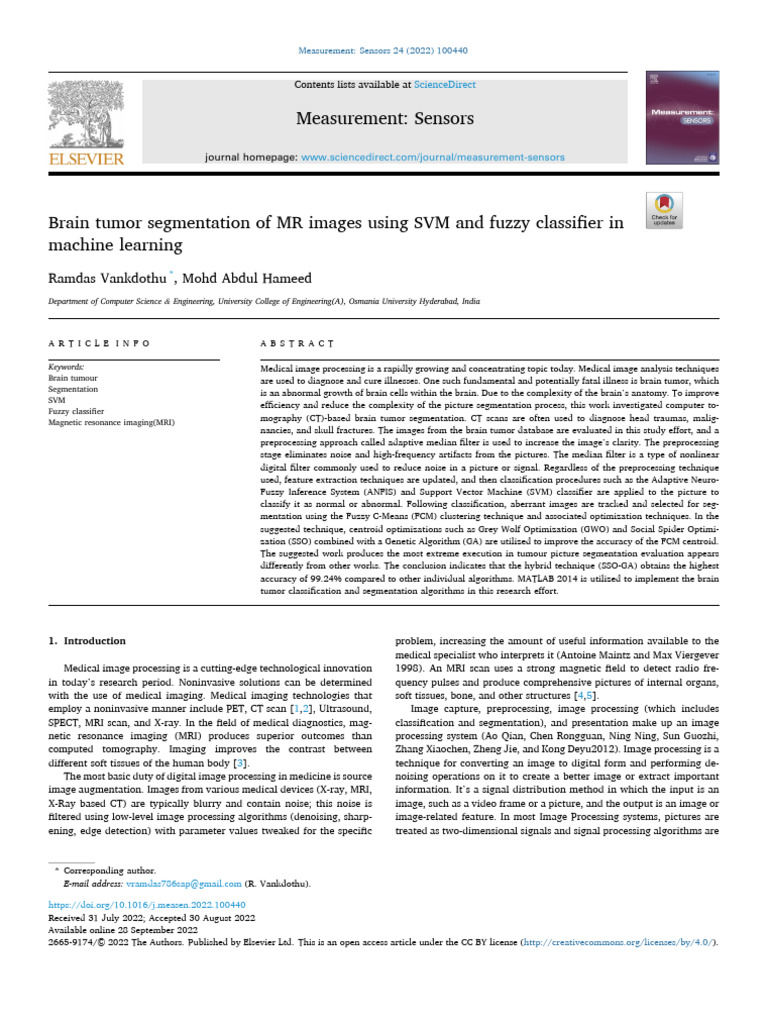 1 s2.0 S2665917422000745 Main | PDF | Brain Tumor | Support Vector Machine