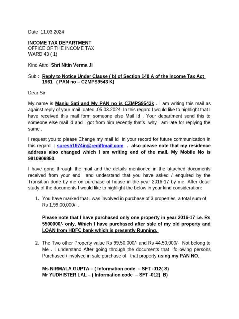 Reply of Notic 11.03.2024 | PDF