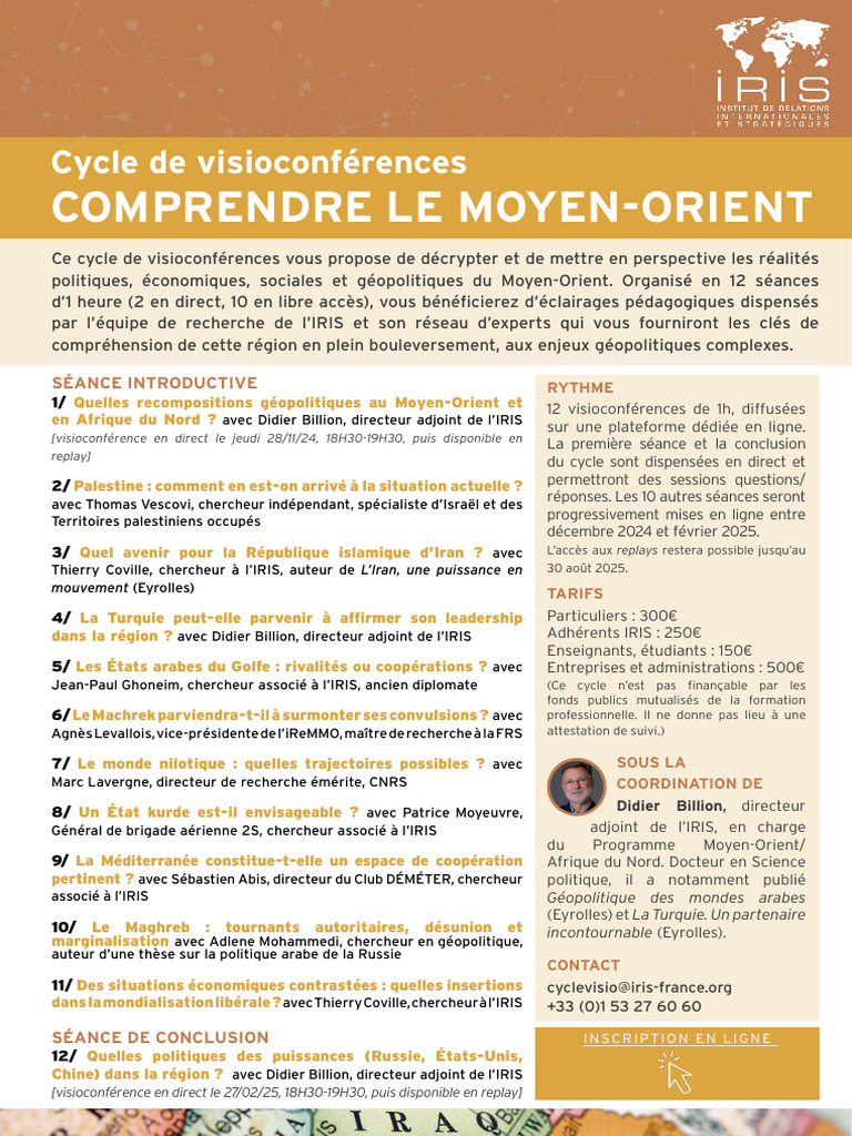 Visioconférences sur le MoyenOrient PDF MoyenOrient Géopolitique
