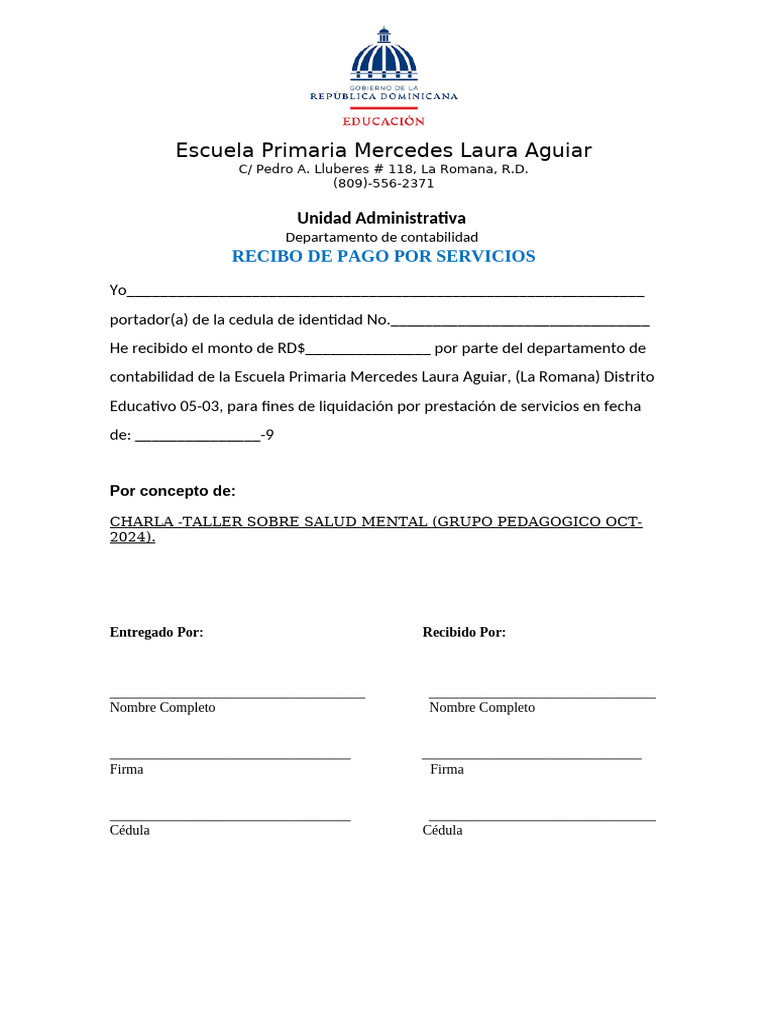 recibo pago por servicios | PDF