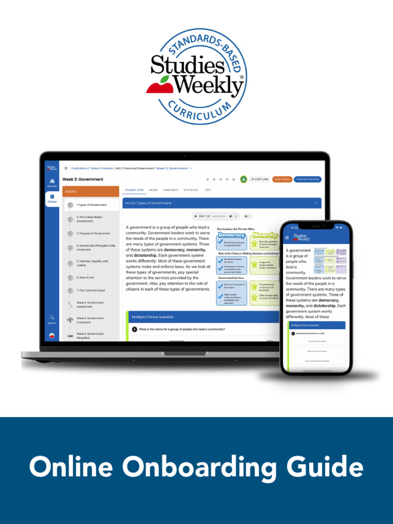 Studies Weekly Online Onboarding Guide | PDF | Login | Computing