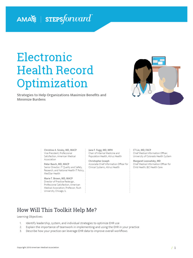 EHR Optimization Strategies for Clinicians | PDF | Electronic Health ...