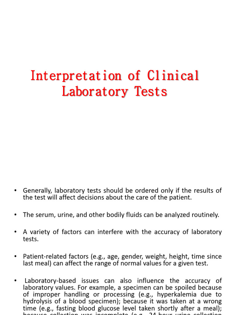 Clinical Laboratory Test Interpretation | PDF | Alanine Transaminase ...