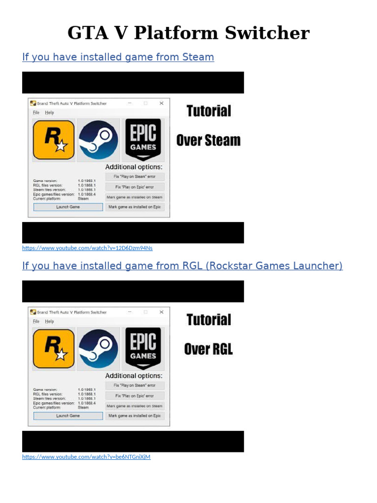 GTA V Platform Switcher | PDF | Windows Registry | System Software