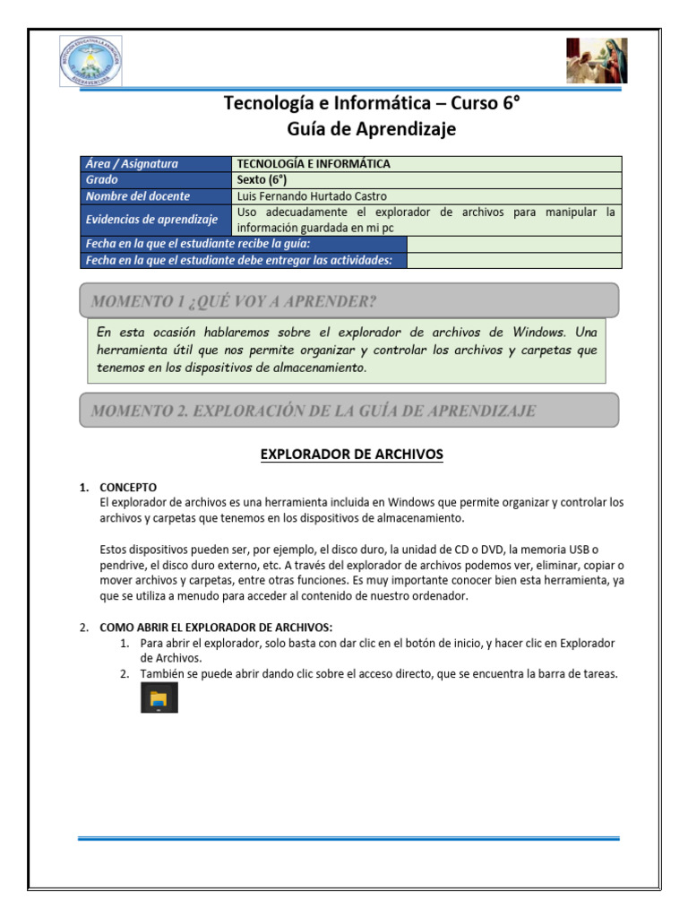 6to Guia de Aprendizaje Tec. e Informatica - Fisico | PDF | Archivo de ...