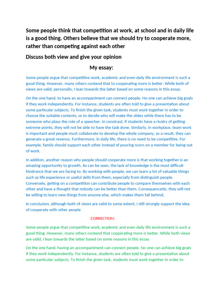 Competition vs. Cooperation: A Discussion | PDF | Reason | Knowledge