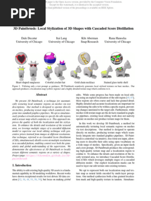 Decatur 3D Paintbrush Local Stylization of 3D Shapes With Cascaded Score CVPR 2024 Paper