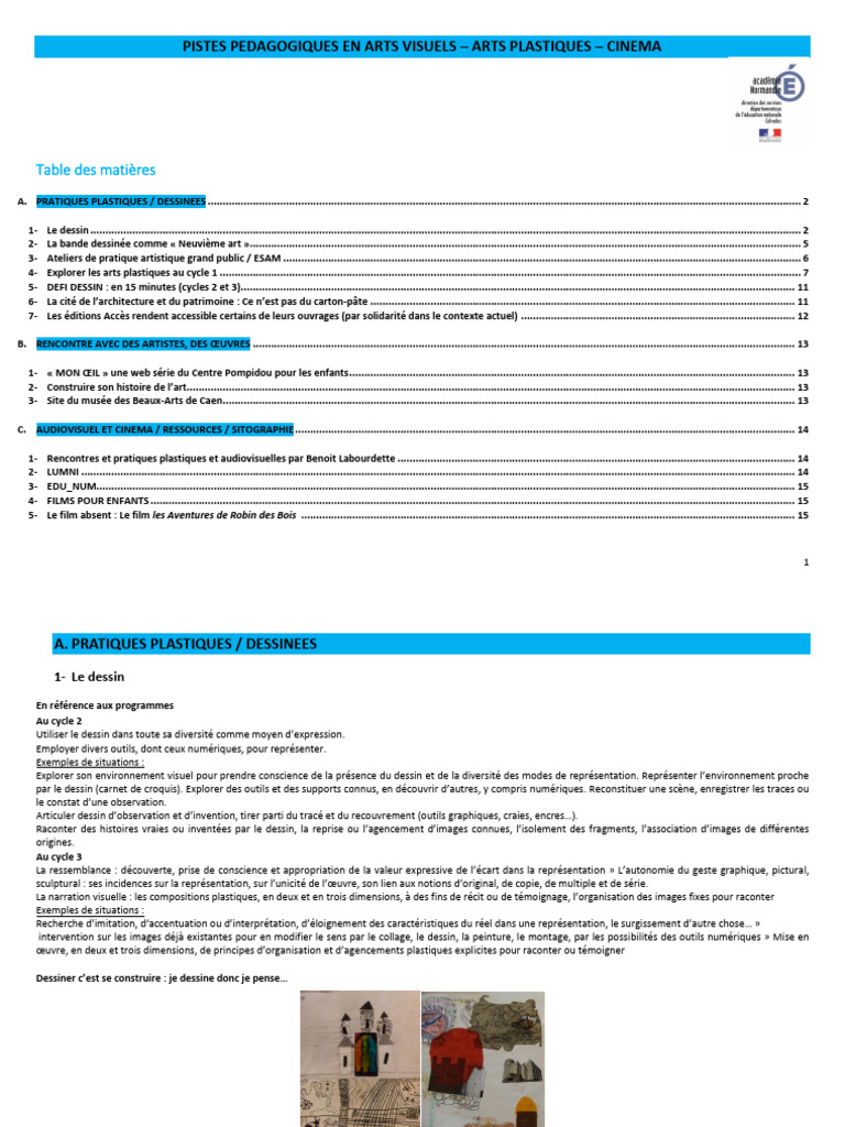 Pistes Pédagogiques en Arts Visuels | PDF | Dessin | BD