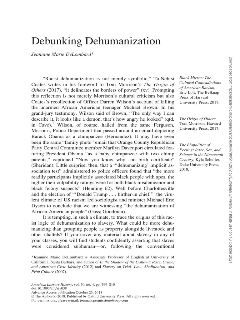 Debunking Dehumanization | PDF | Race (Human Categorization) | Racism