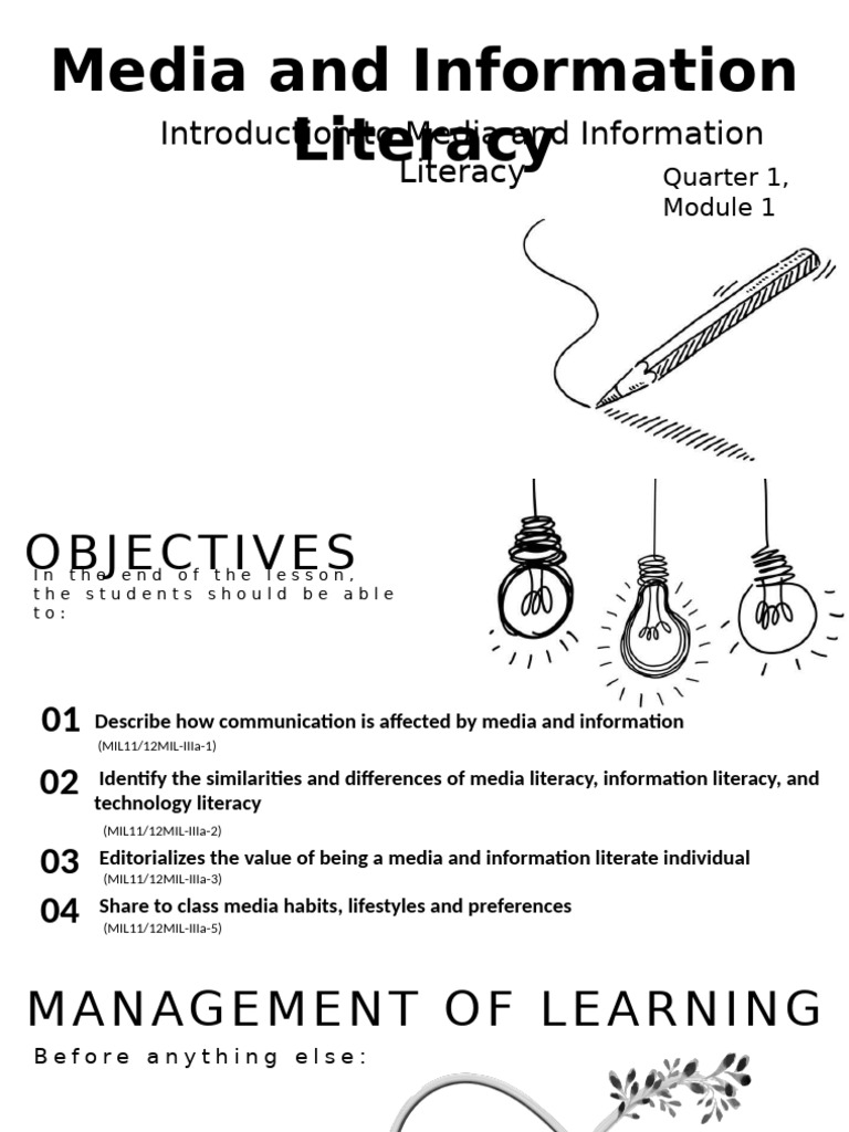 MIL Q1 Lesson 1 Intro To Media and Information Literacy | PDF ...