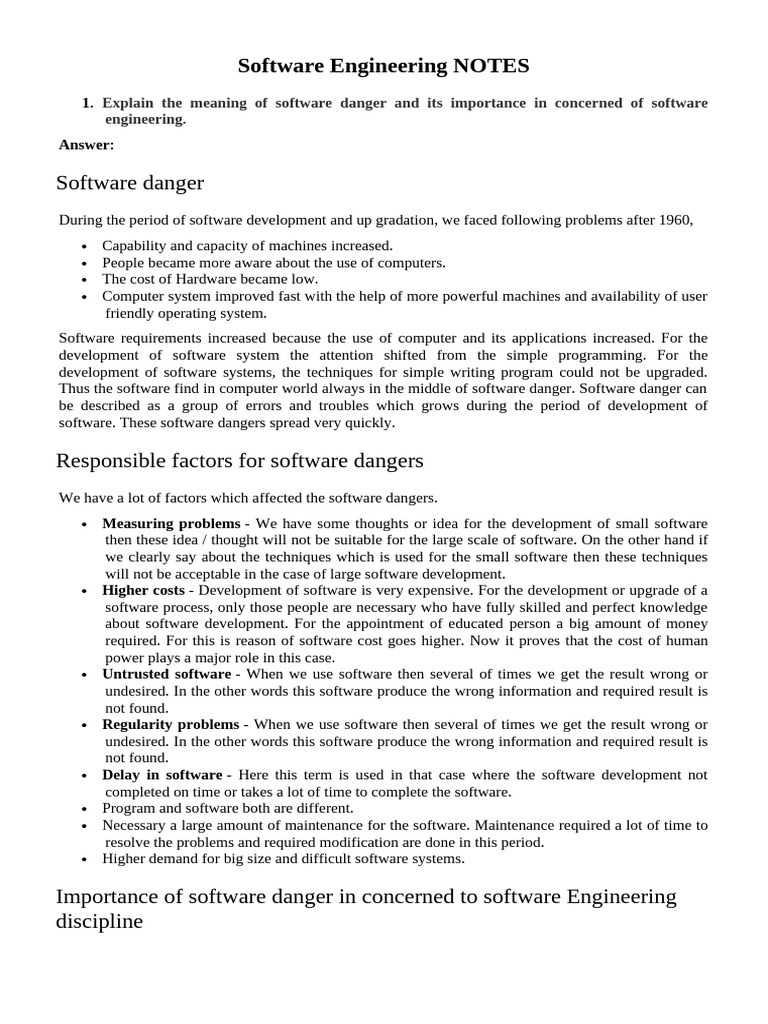 Understanding Software Danger in Engineering | PDF | Software Testing ...