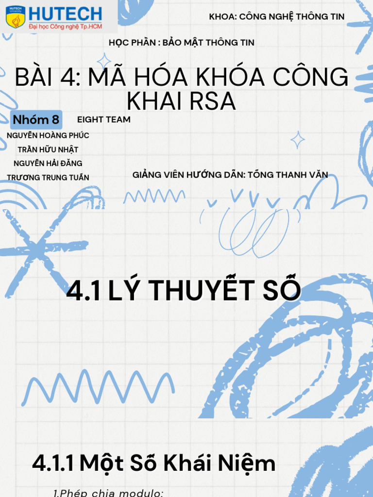 Nhóm 8 - Mã Hóa Khóa Công Khai RSA | PDF