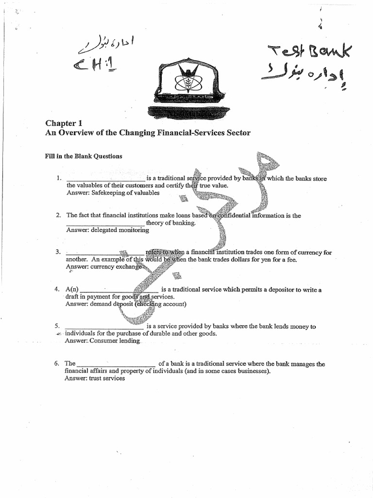 Test Bank Full Answers | PDF