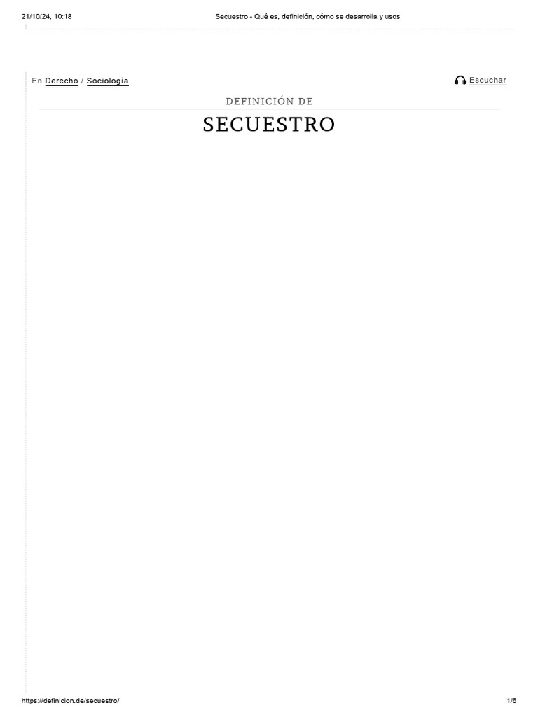 Secuestro - Qué Es, Definición, Cómo Se Desarrolla y Usos | PDF ...