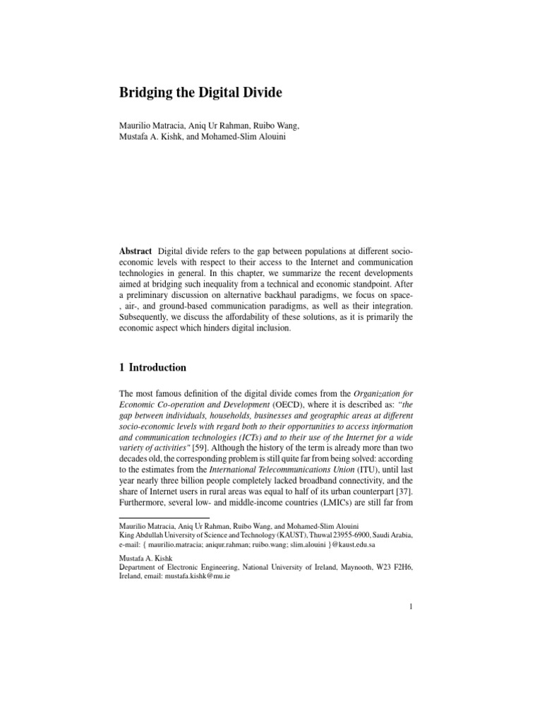 Bridging The Digital Divide | PDF | Extremely High Frequency | Satellite
