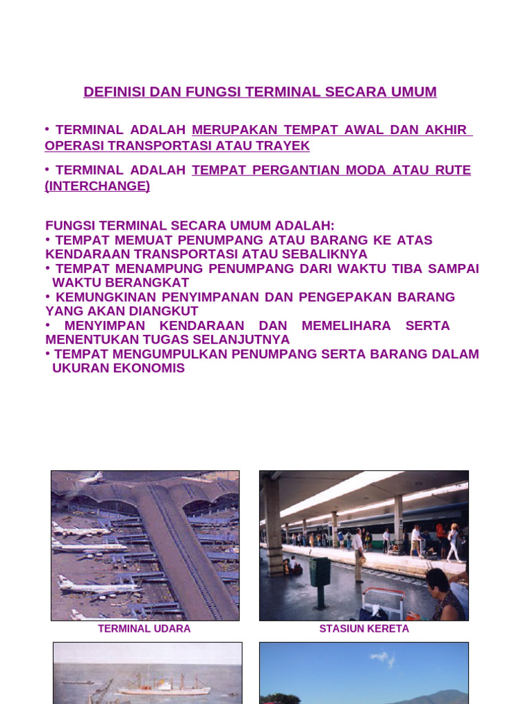 Definisi dan Fungsi Terminal Transportasi | PDF