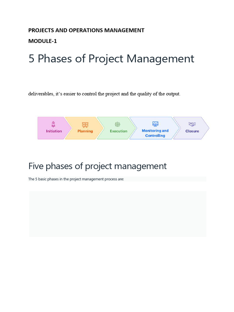 5 Phases of Project Management Explained | PDF | Project Management ...