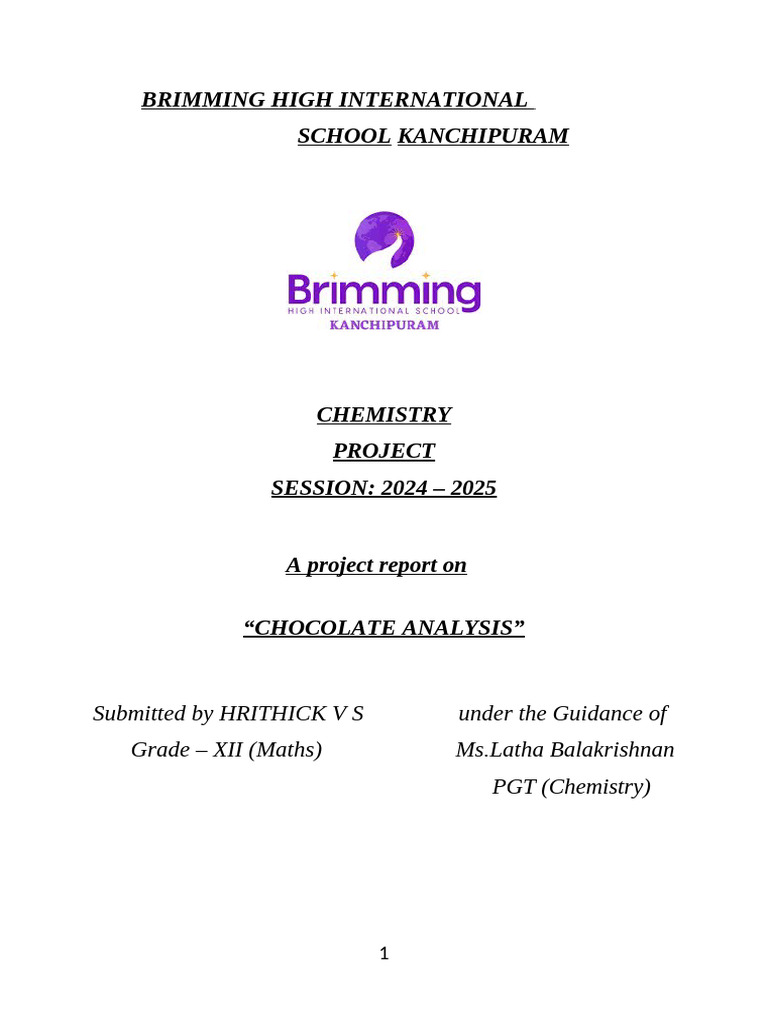 Chocolate Analysis Pdf Chocolate Types Of Chocolate