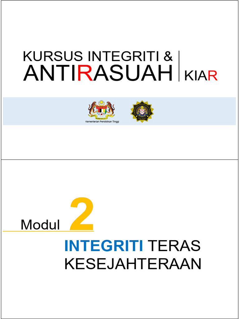 Modul KIAR: Integriti Kesejahteraan Negara | PDF