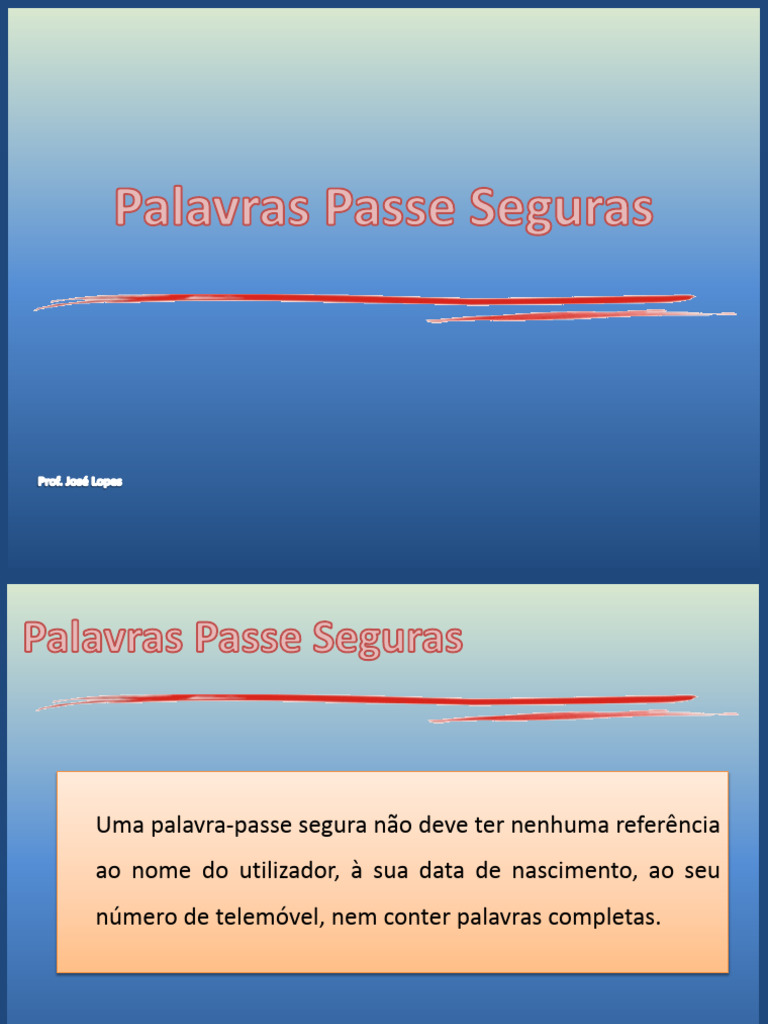 Criação de Palavras-Passe Seguras | PDF