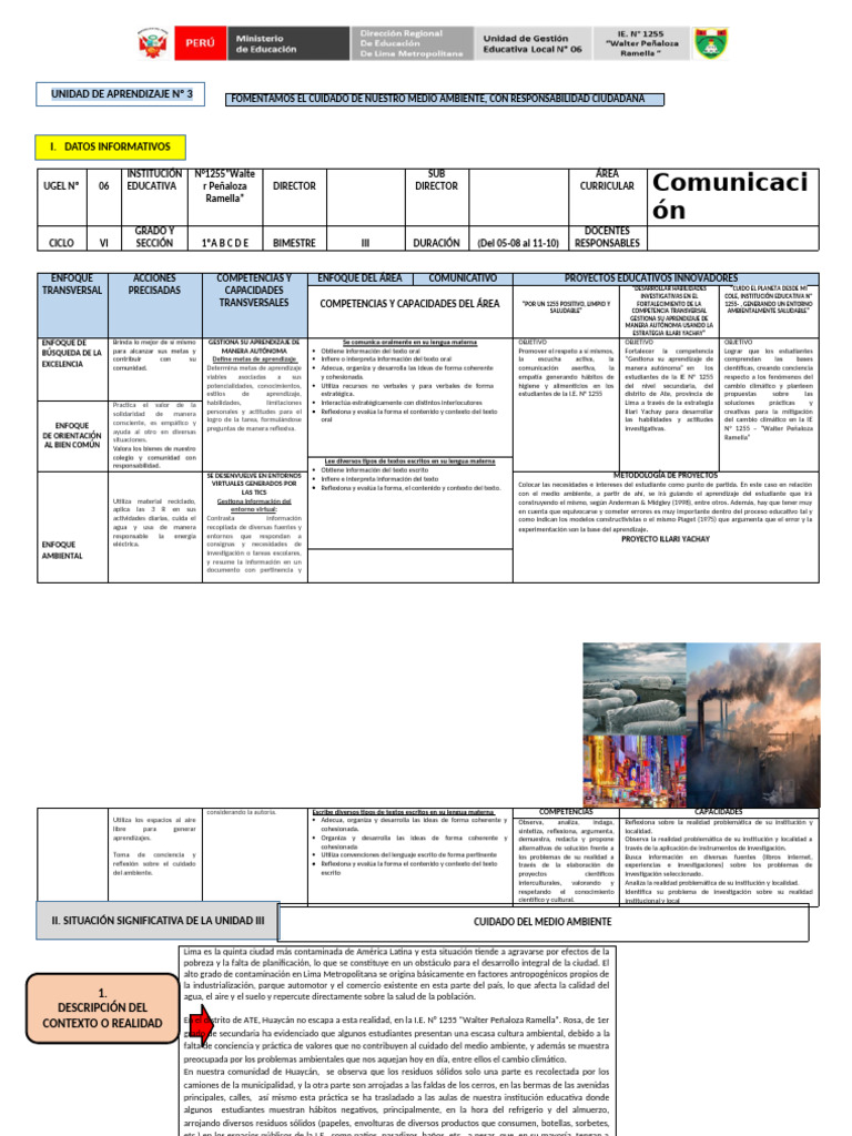 MODELO DE UNIDAD DE APRENDIZAJE | PDF | Aprendizaje | Residuos