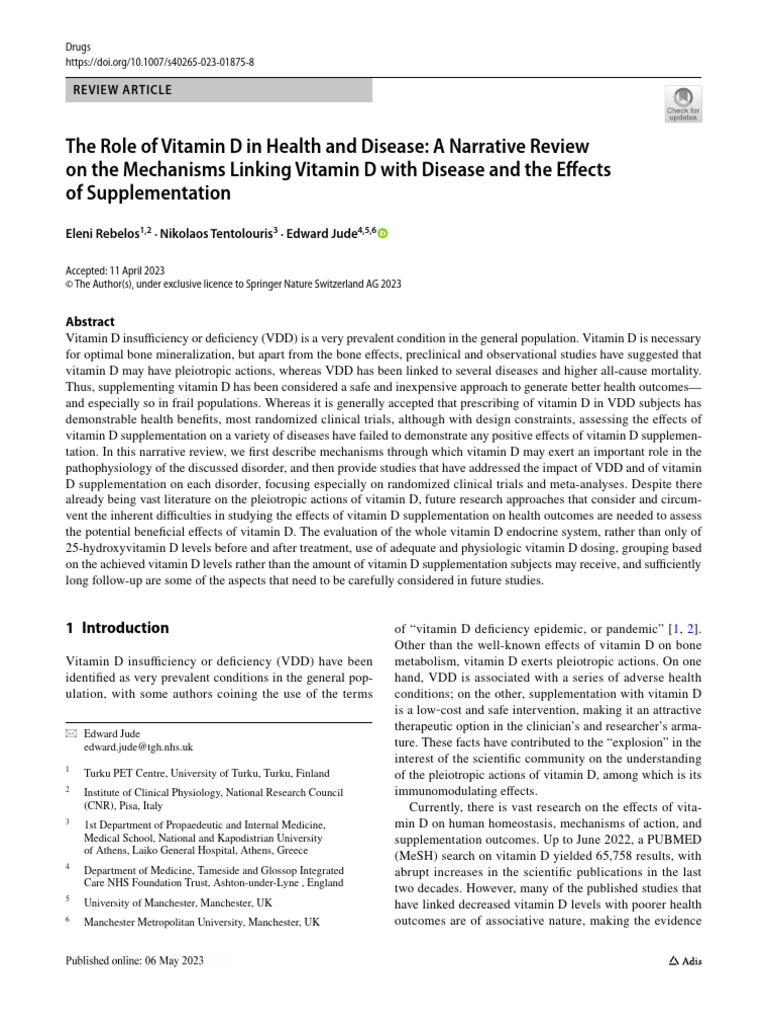 Vitamin D's Role in Health and Disease | PDF | Vitamin D | Blood Pressure