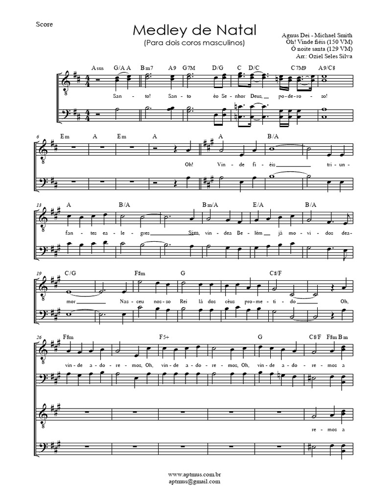 Medley Natal Coros Masculinos Pdf