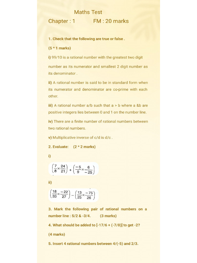 Maths Test | PDF