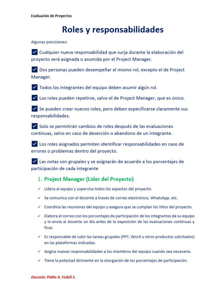 Roles y Responsabilidades | PDF | Presupuesto | Marketing