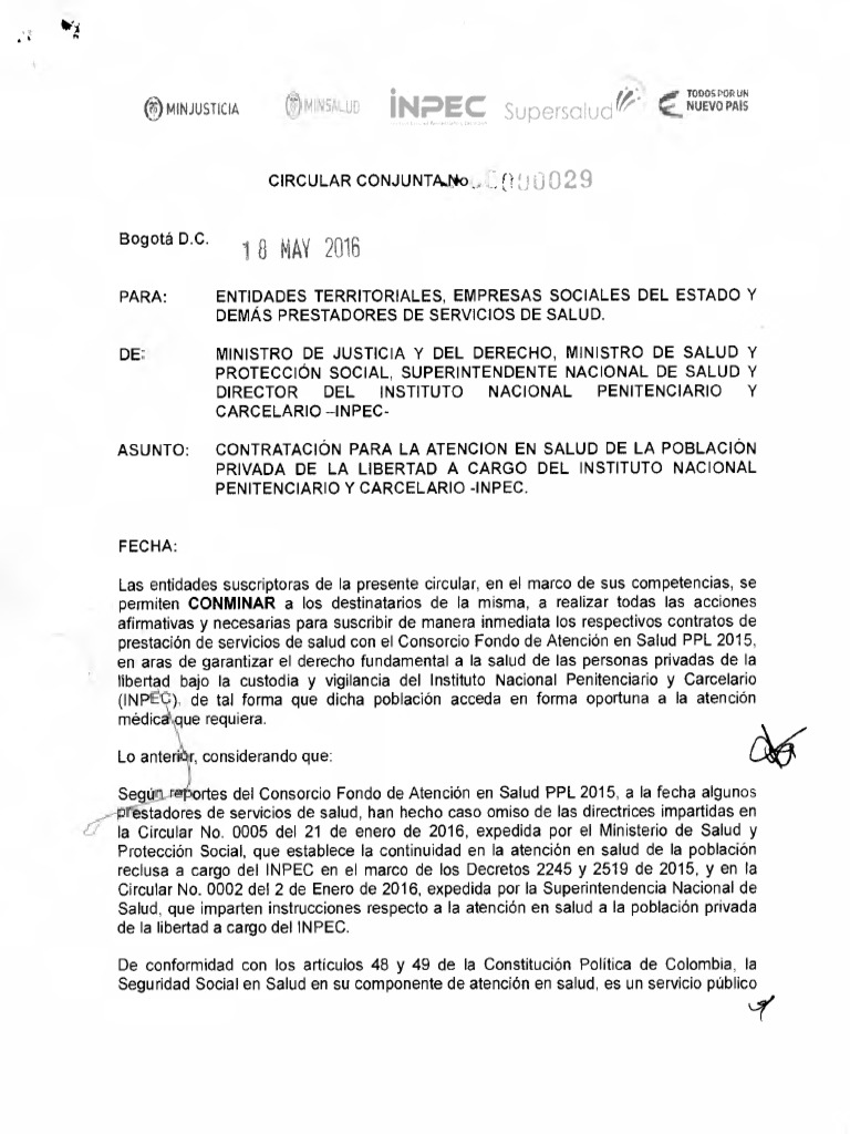 Circular Conjunta 29 de 2016 | PDF | Accesibilidad | Justicia