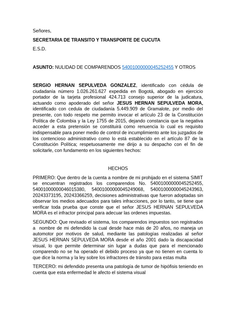 Derecho Transito Pdf Debido Al Proceso Ciencias Políticas