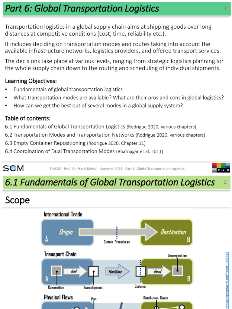 Global Transportation Logistics Overview | PDF | Containerization ...