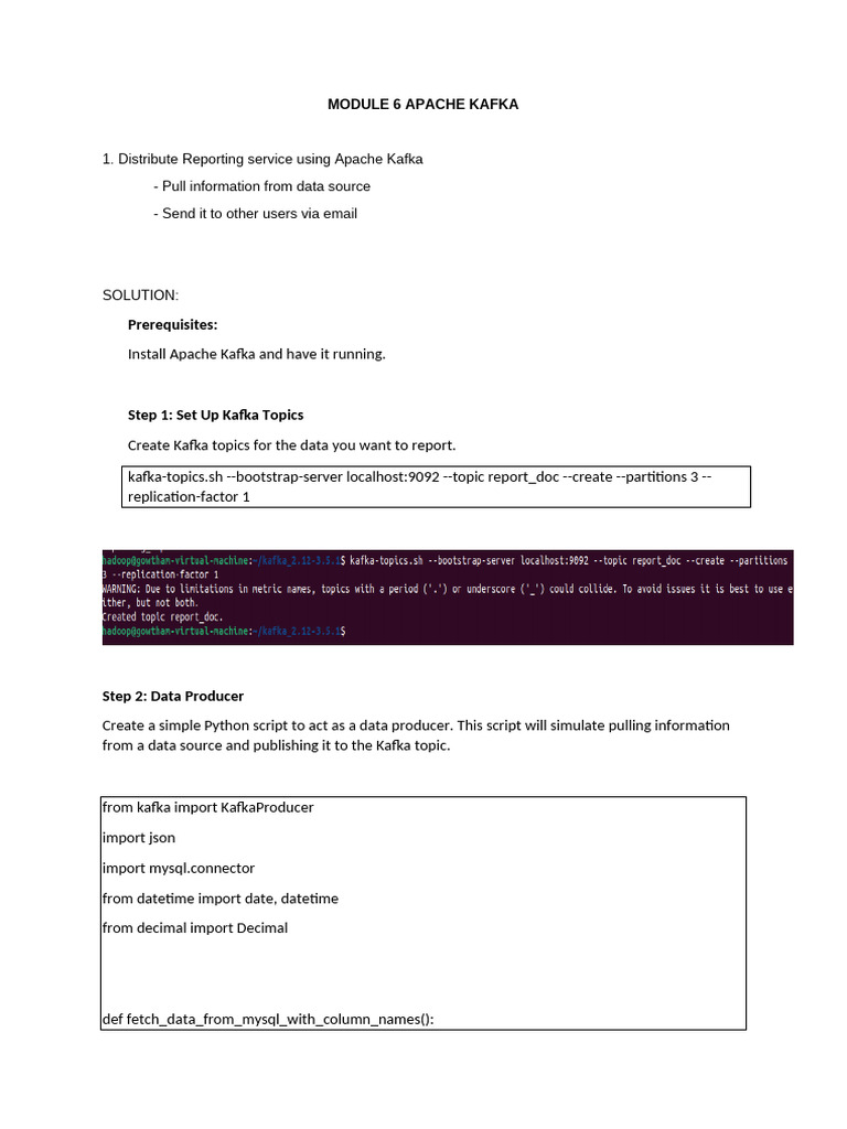 Reporting with Apache Kafka Setup | PDF | Computer Programming ...