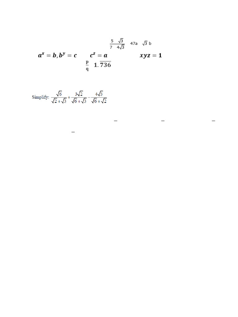 Class 9 Chapter Number System Formulas