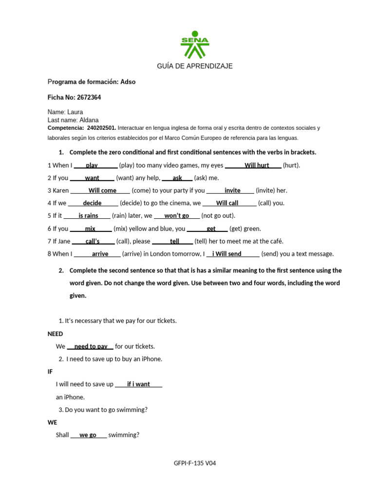 Zero and First Conditional | PDF